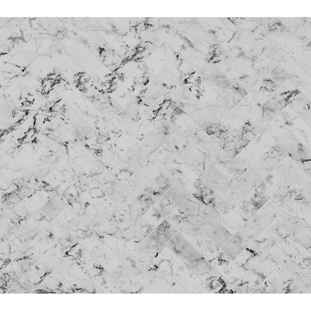 ALLOY Carrara Marble Herringbone Kitchen Hob Splashback 900 x 800 x 4mm Image 2
