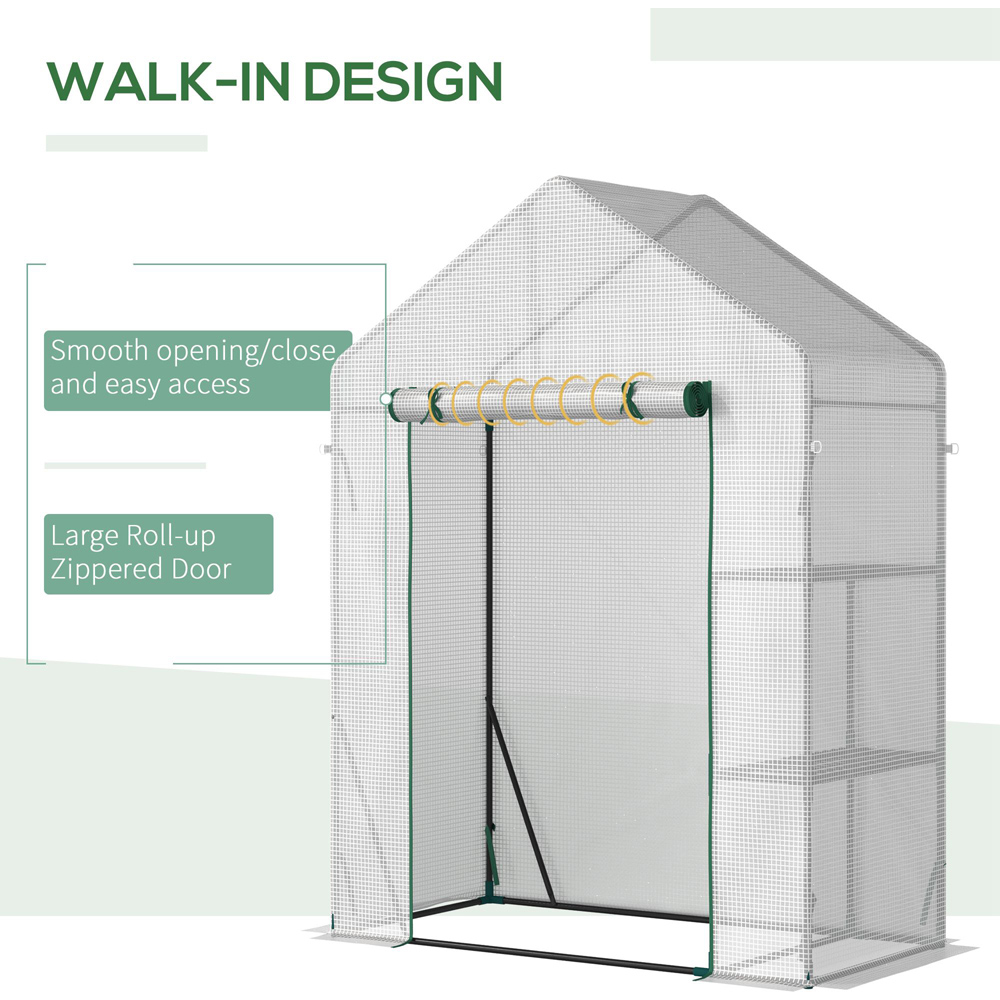 Outsunny White 4.7 x 2.4ft Portable Greenhouse Image 5