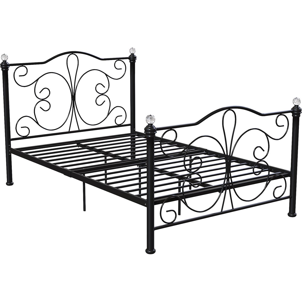 Vida Designs Chicago Small Double Black Metal Bed Frame Image 2