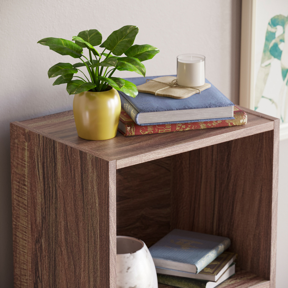 Vida Designs Oxford 4 Shelf Cube Walnut Bookcase Image 3