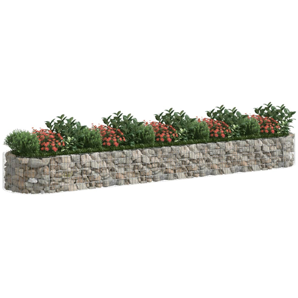 vidaXL Silver Galvanised Iron Gabion Raised Bed 500 x 100 x 50cm Image 2
