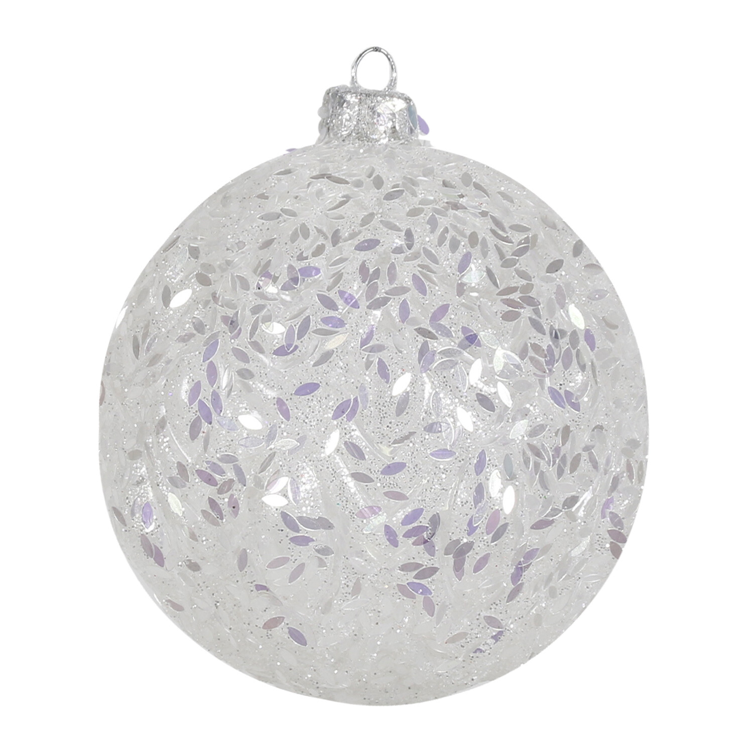 Single Frosted Fairytale Silver Geo or Sequin Bauble in Assorted styles Image 2