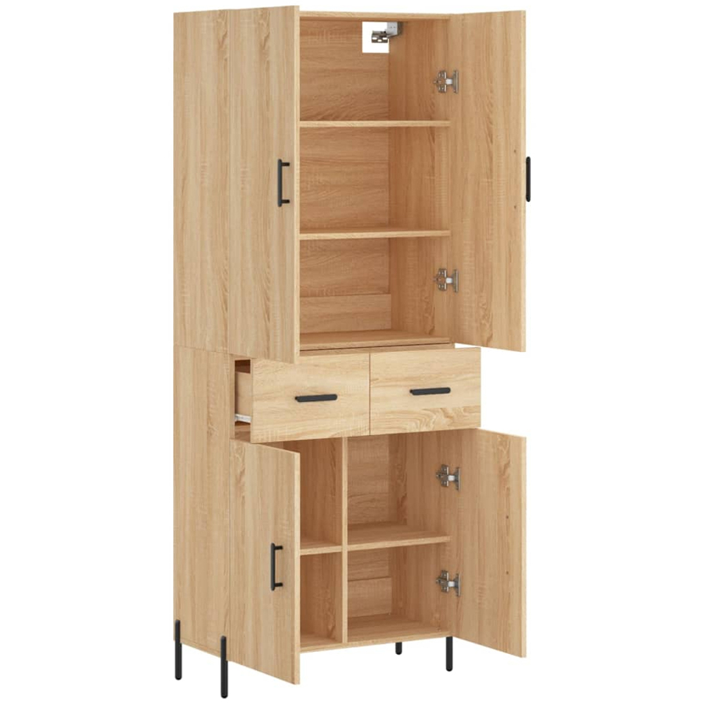 vidaXL 4 Door 2 Drawer Sonoma Oak Highboard Image 4