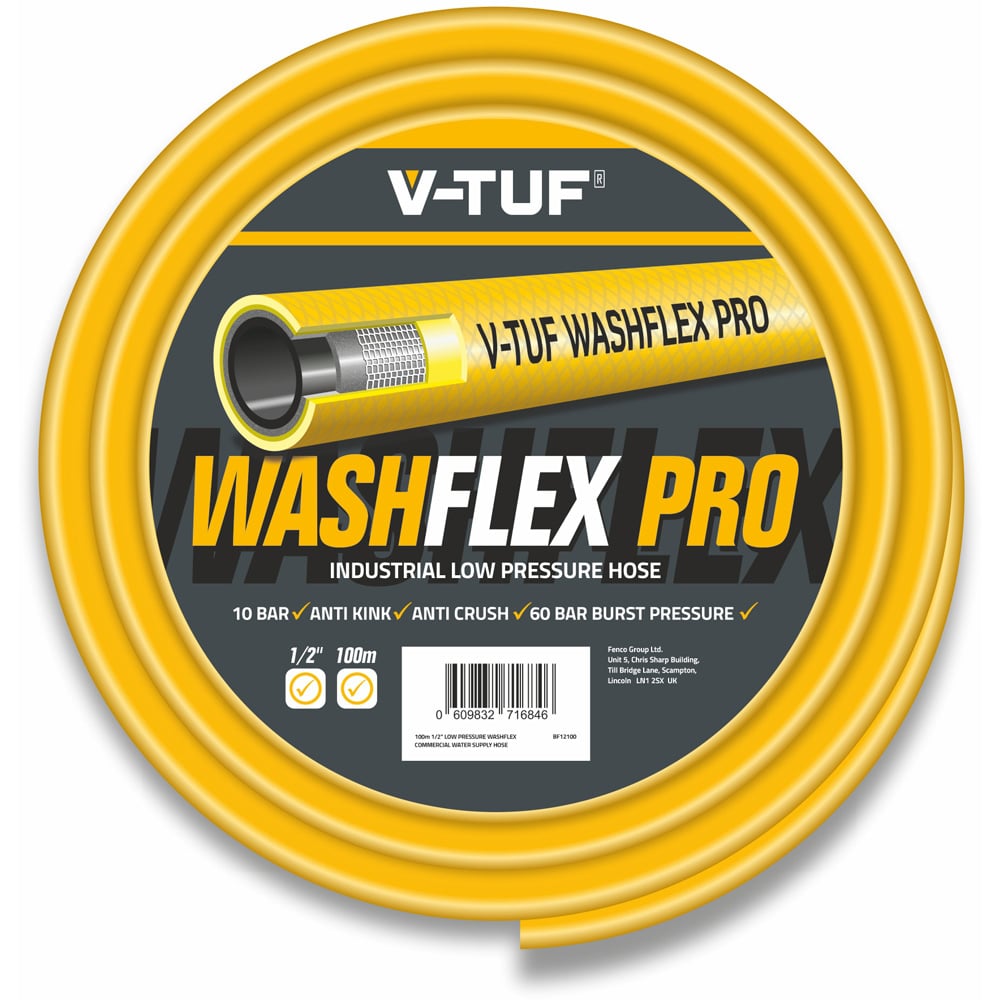 V-TUF Washflex Pro 100m Low Pressure Water Supply Hose Image 1