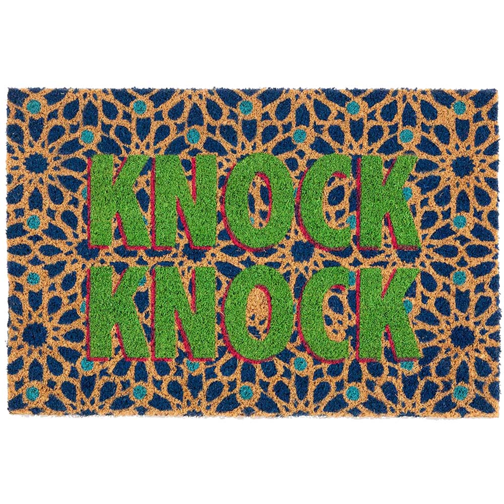 Astley Multicolour Knock Knock Coir Doormat 60 x 40cm Image 1
