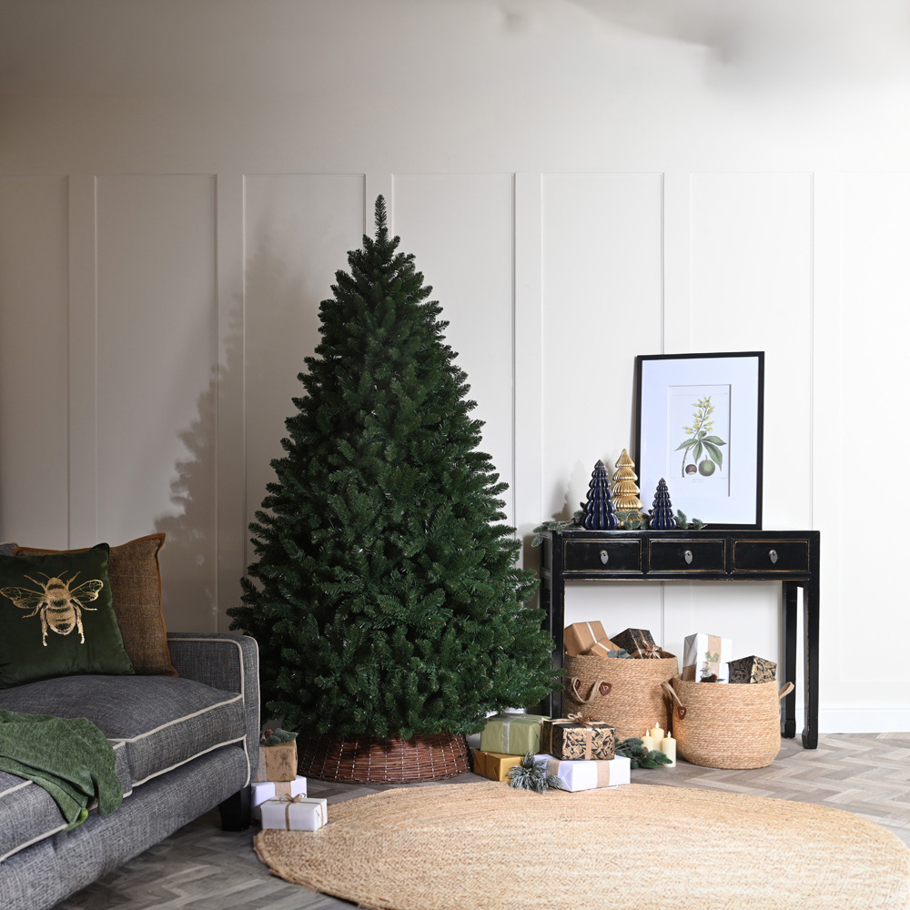 Festive Green Cedar Ridge Fir Artificial Christmas Tree with Metal Base 7.9ft Image 2