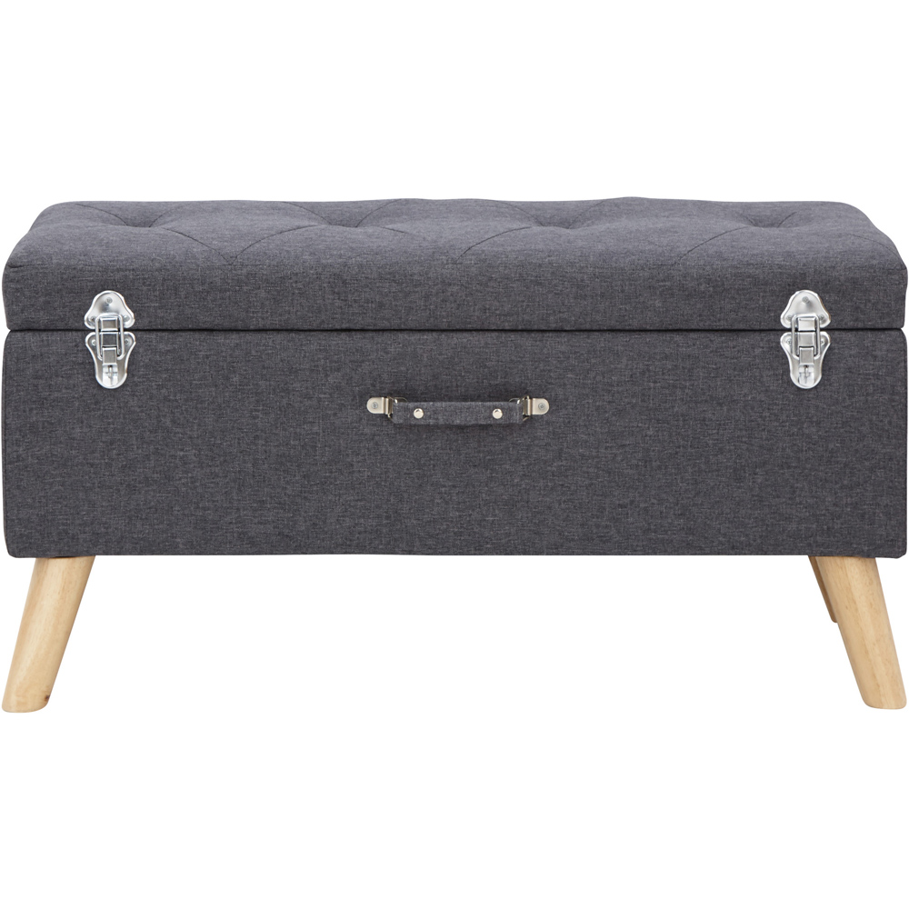 GFW Minstrel Charcoal Grey Large Ottoman Storage Bench Wilko