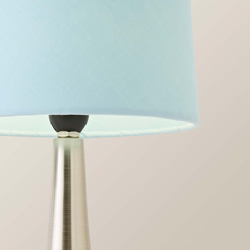 ValueLights Teardrop Grey Shade Brushed Chrome Touch Table Lamp with Bulb 2 Pack Image 4