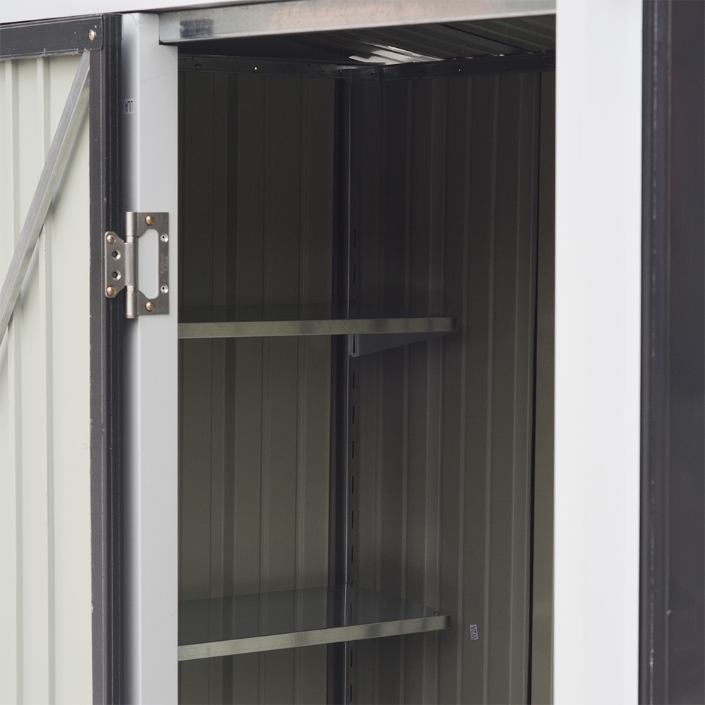 Living and Home 5.3 x 3ft Black Single Slope Roof Steel Outdoor Storage Shed with Shelves Image 6
