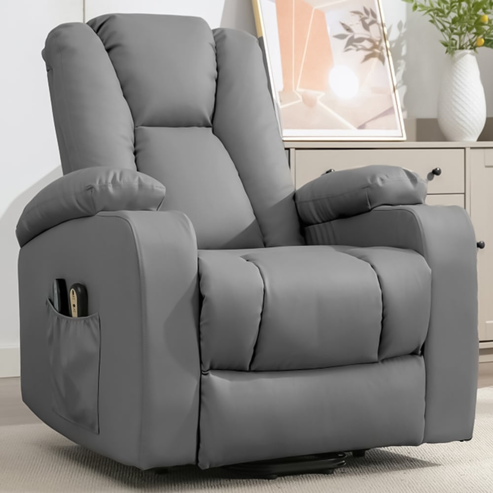 Artemis Home Hartville Grey Massage and Heat Electric Recliner Chair Image 1