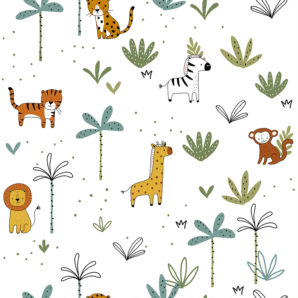 Muriva Cute Safari Wallpaper Image 1