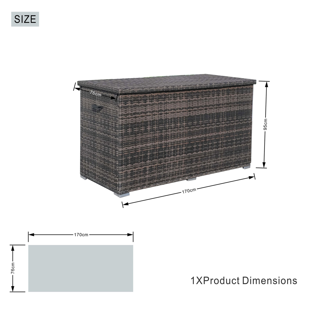 Direct Wicker 980L Large Brown Garden Rattan Storage Box Image 9