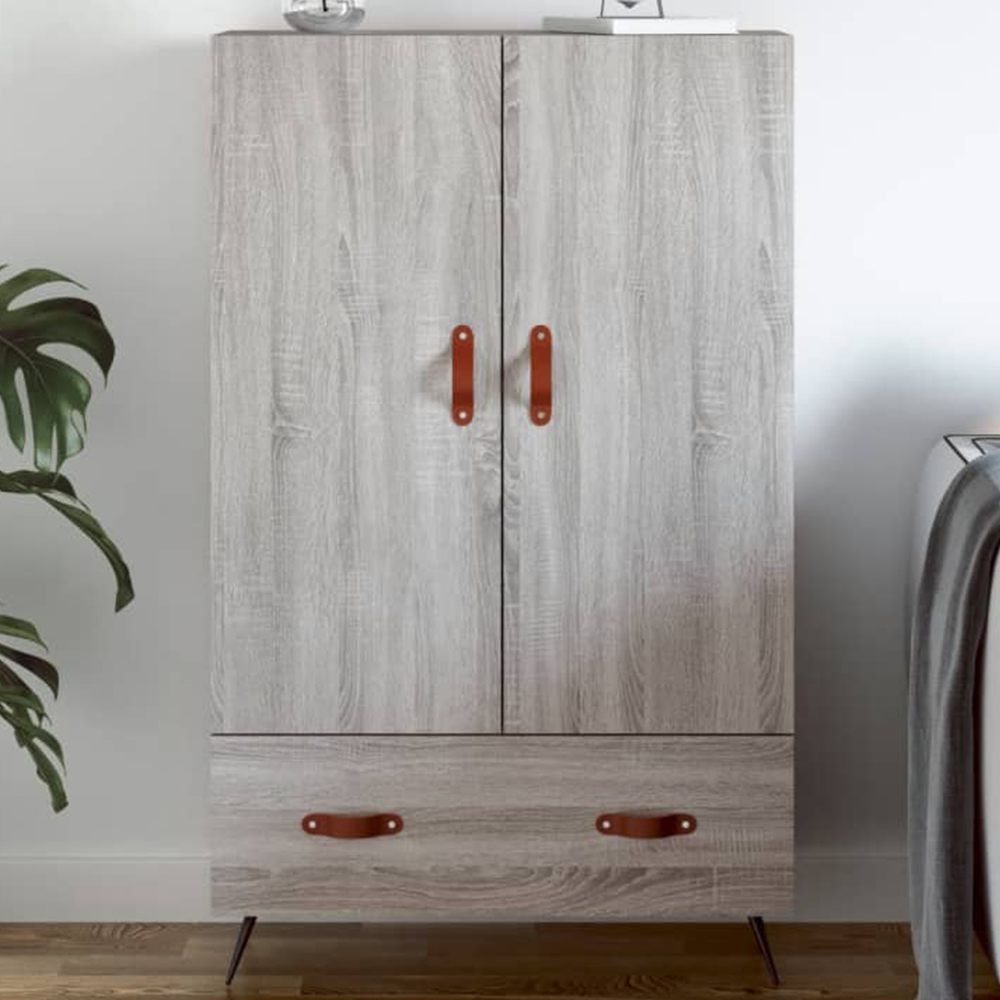 vidaXL 2 Door Single Drawer Grey Sonoma Highboard Image 1