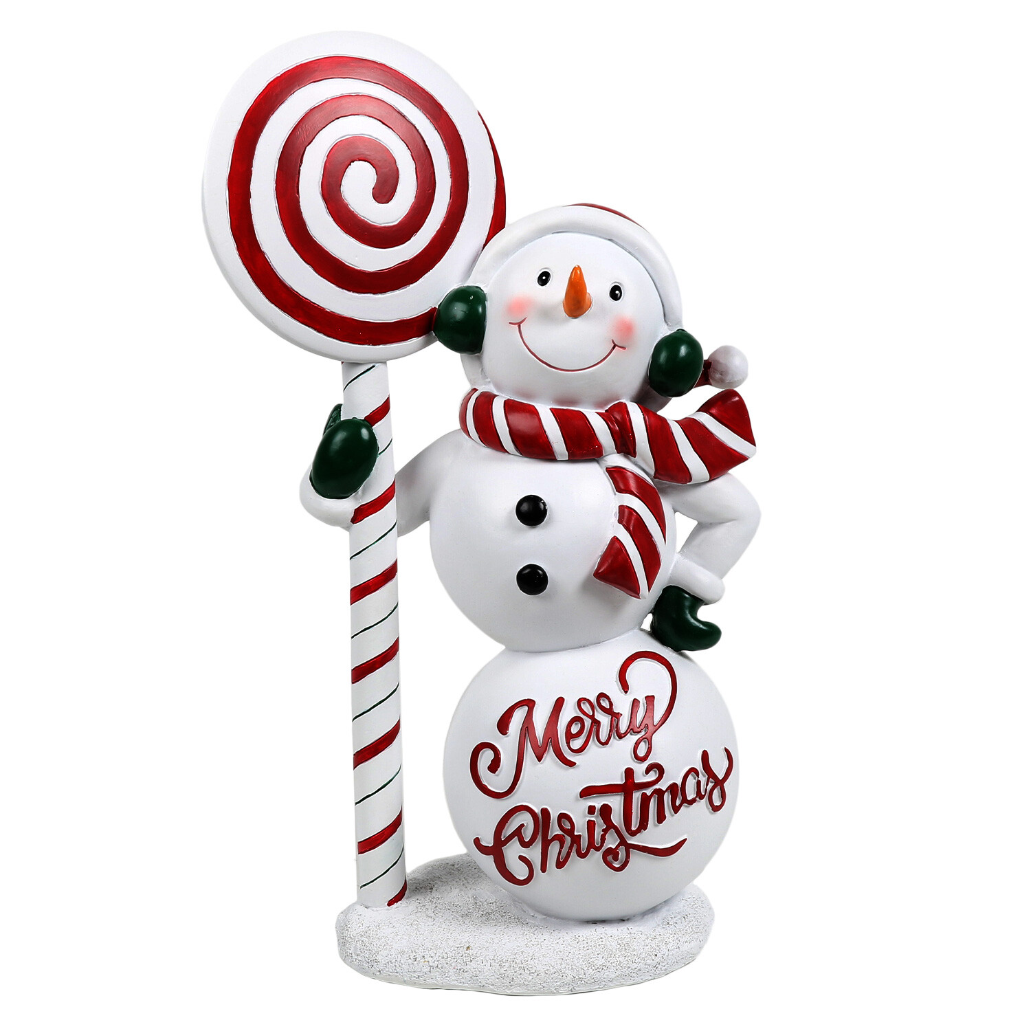 Candy Cane Snowman Lollipop Decoration Image 1