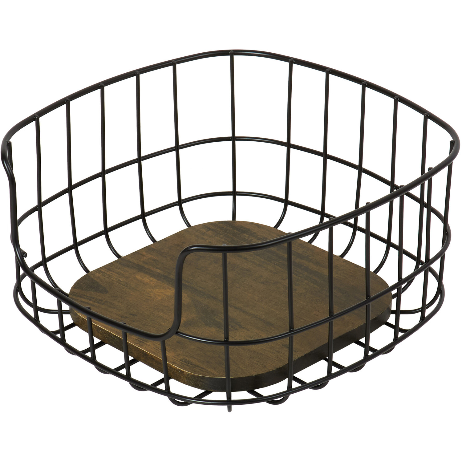 Malmo Stackable Wood Basket - Black Image 3