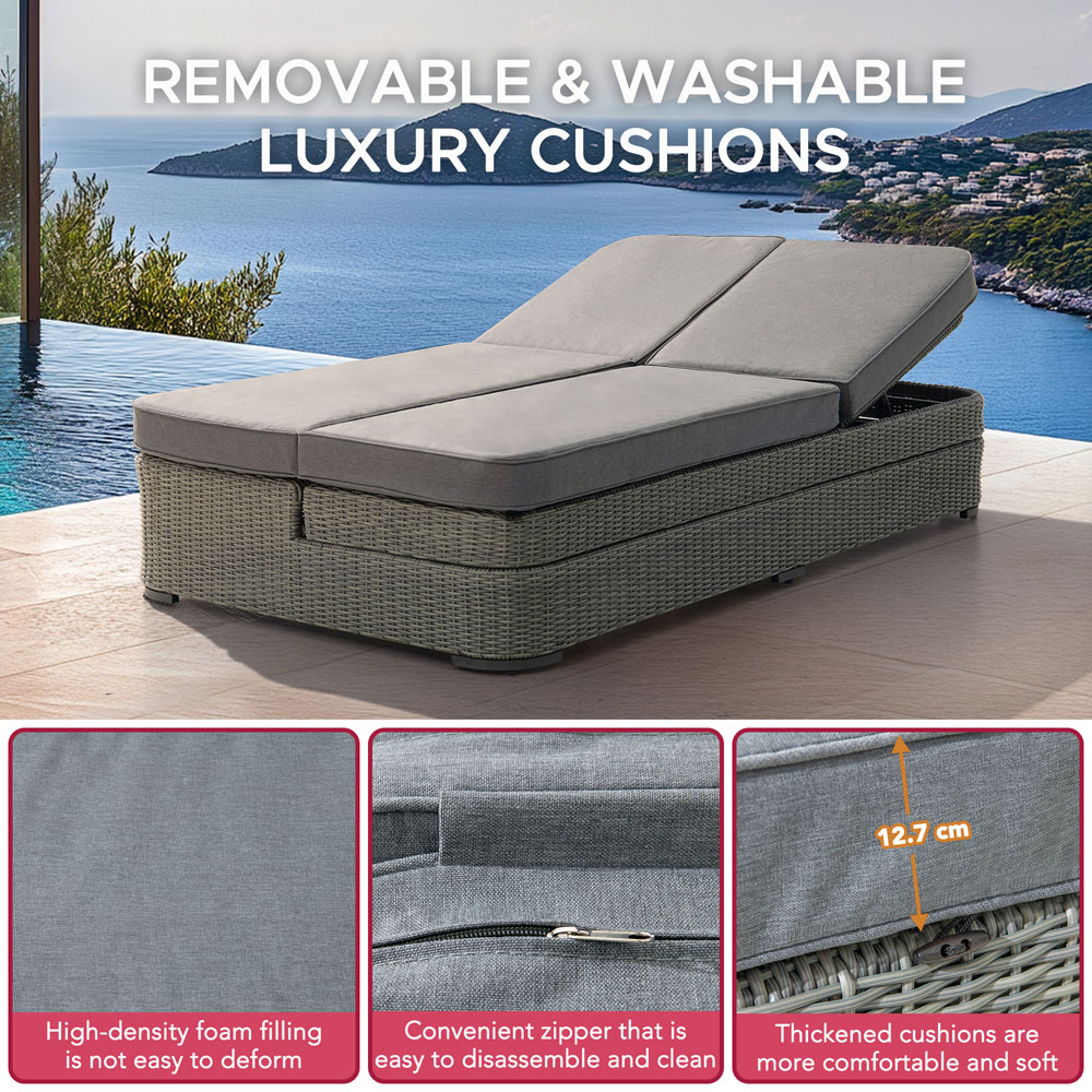 Sunjoy 2 Person Grey Patio Lounge Chair Image 5