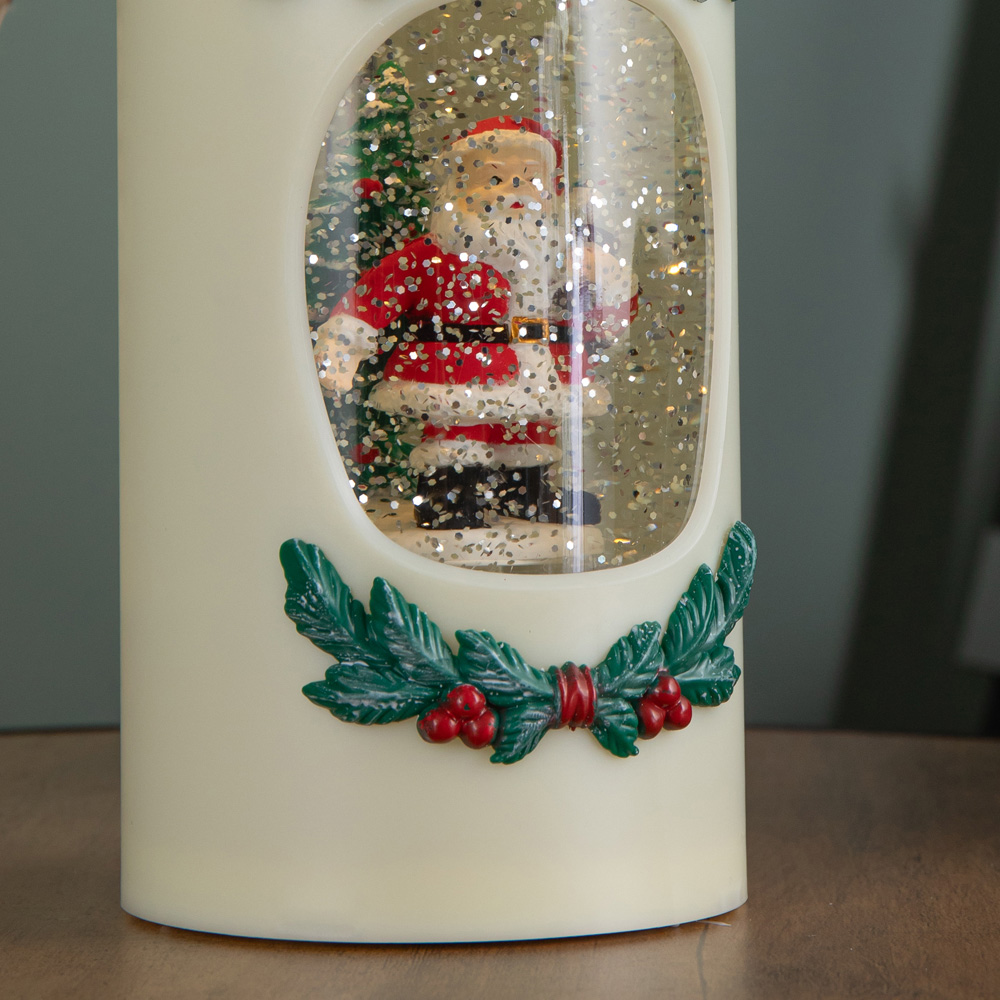 Samuel Alexander Dual Powered Santa Christmas Pillar Candle 20cm Image 6