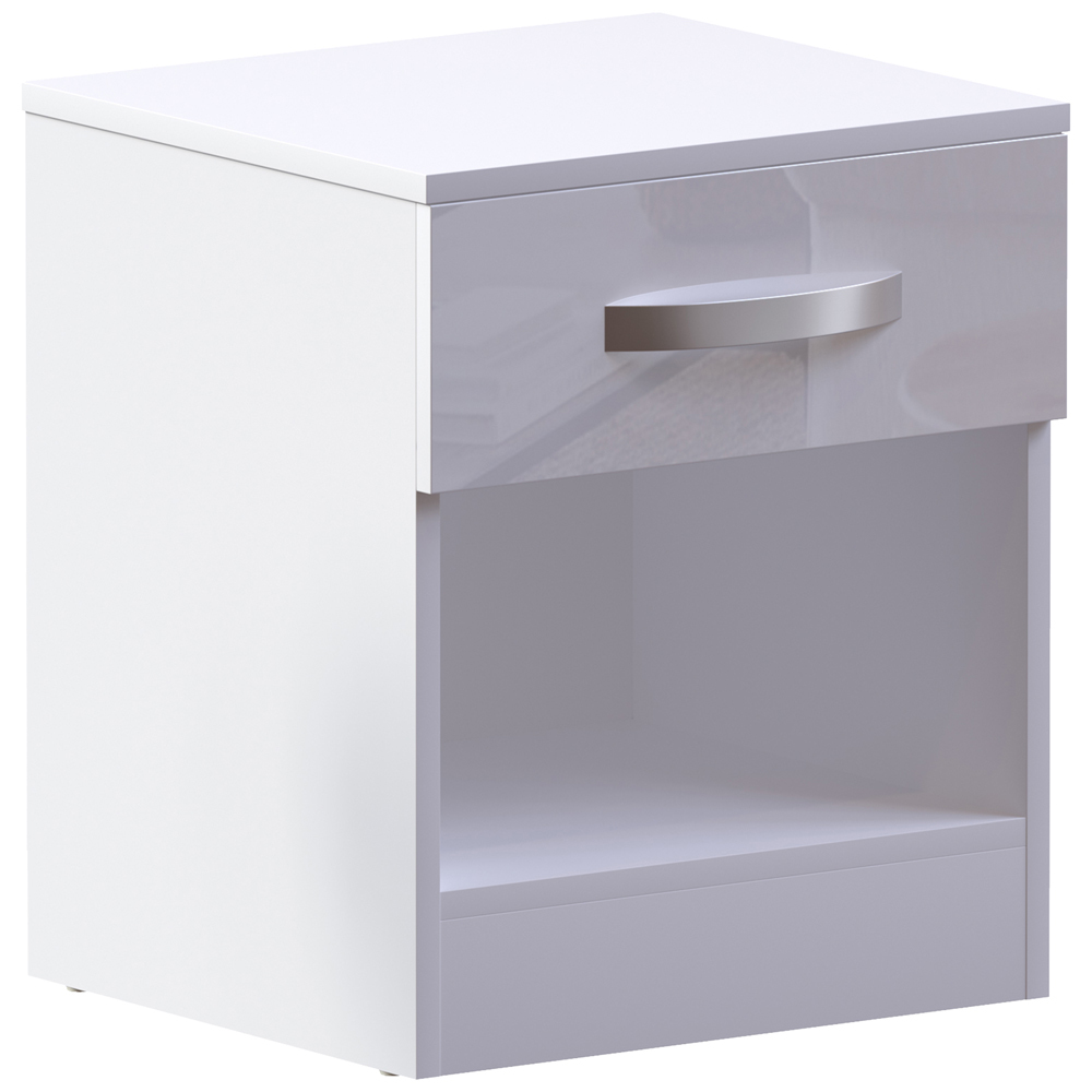 Vida Designs Hulio Single Drawer White Bedside Table Image 2