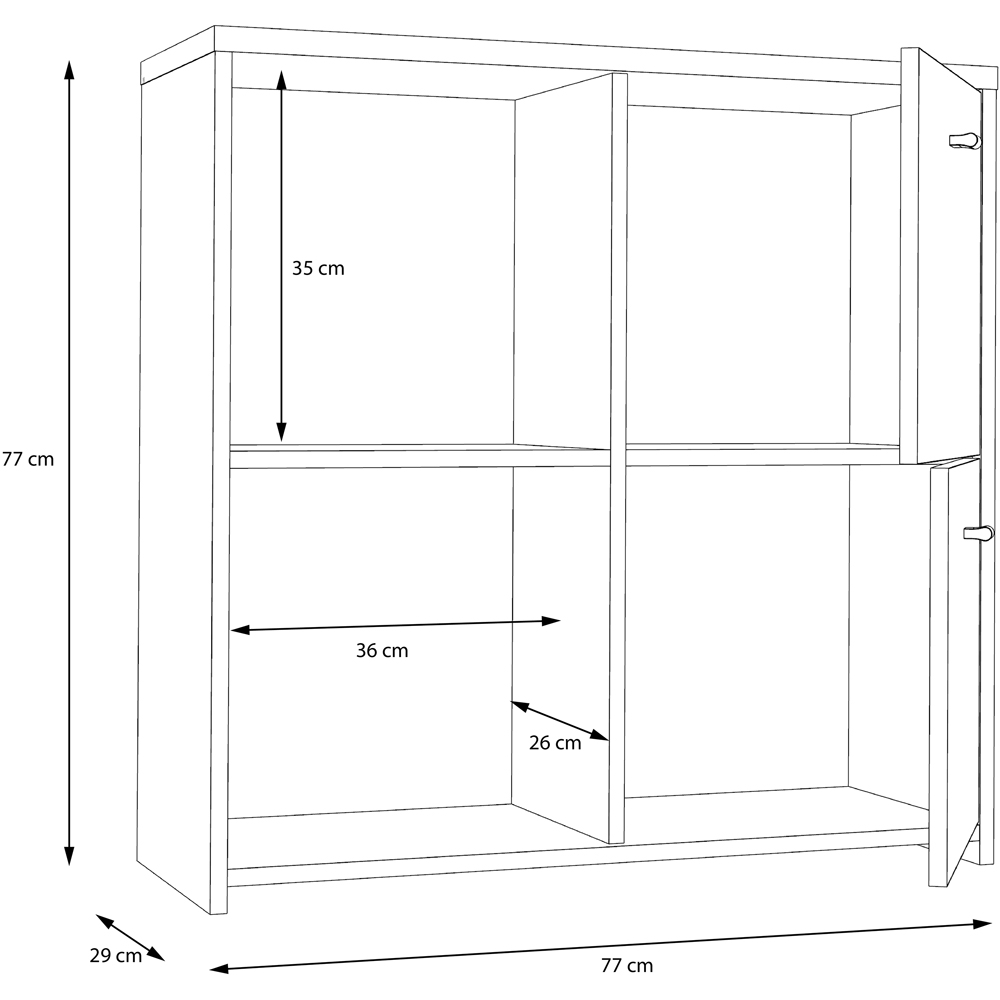 Florence Best 4 Doors Dark Grey Old-Wood Storage Chest Image 8