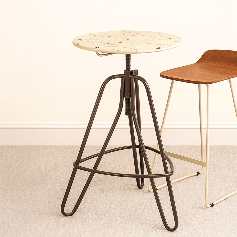 Premier Housewares Artisan Cream Metal Table Image 4