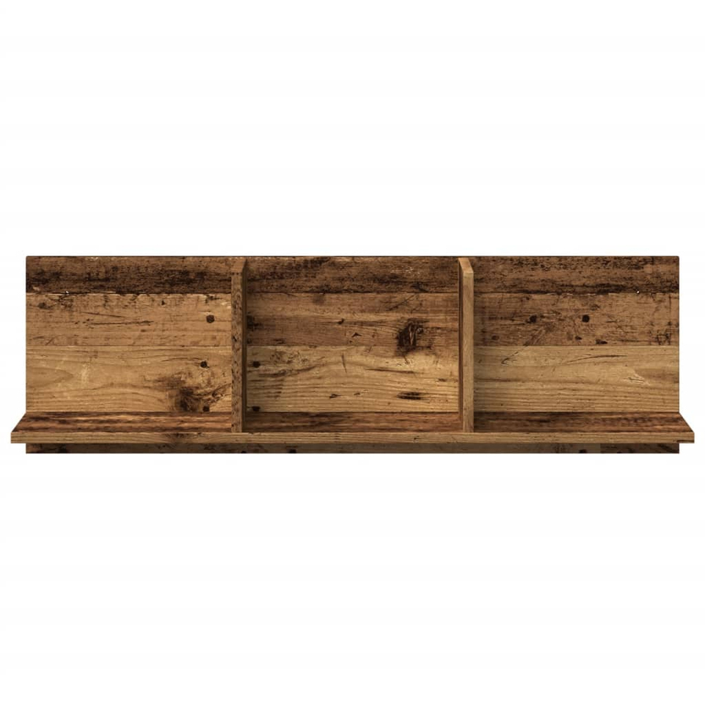 vidaXL 3 Shelf Old Wood Floating Wall Shelf Image 3