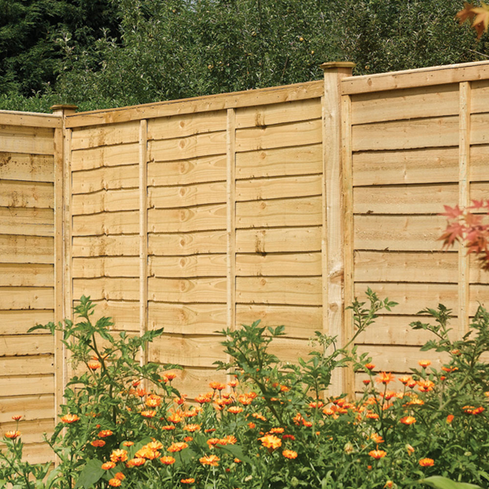 Rowlinson 6 x 3ft Pressure Treated Traditional Lap Fence Panel Image 2