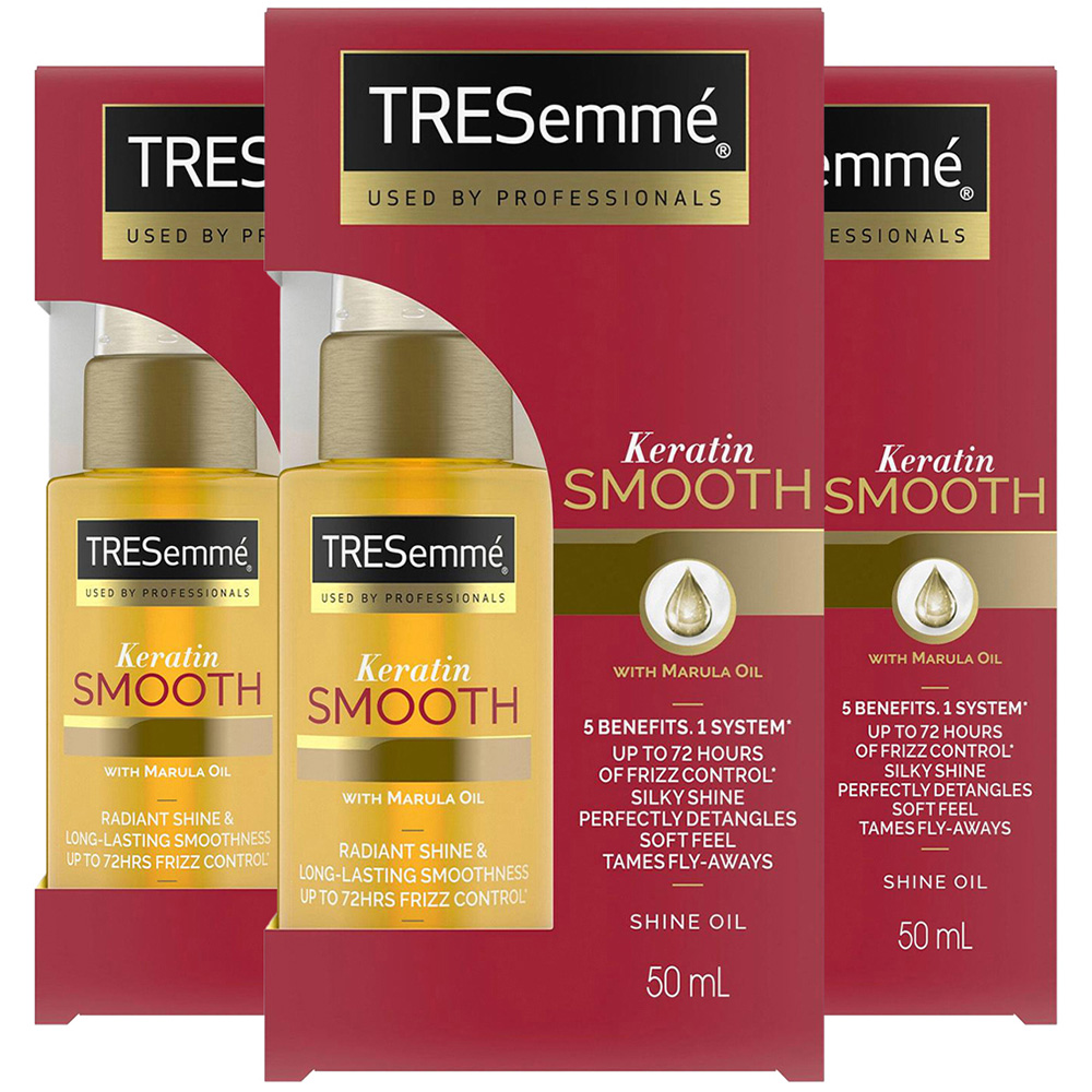 TRESemme Pro Collection Keratin Smooth Marula Shine Oil 50ml 3 Pack Image 1