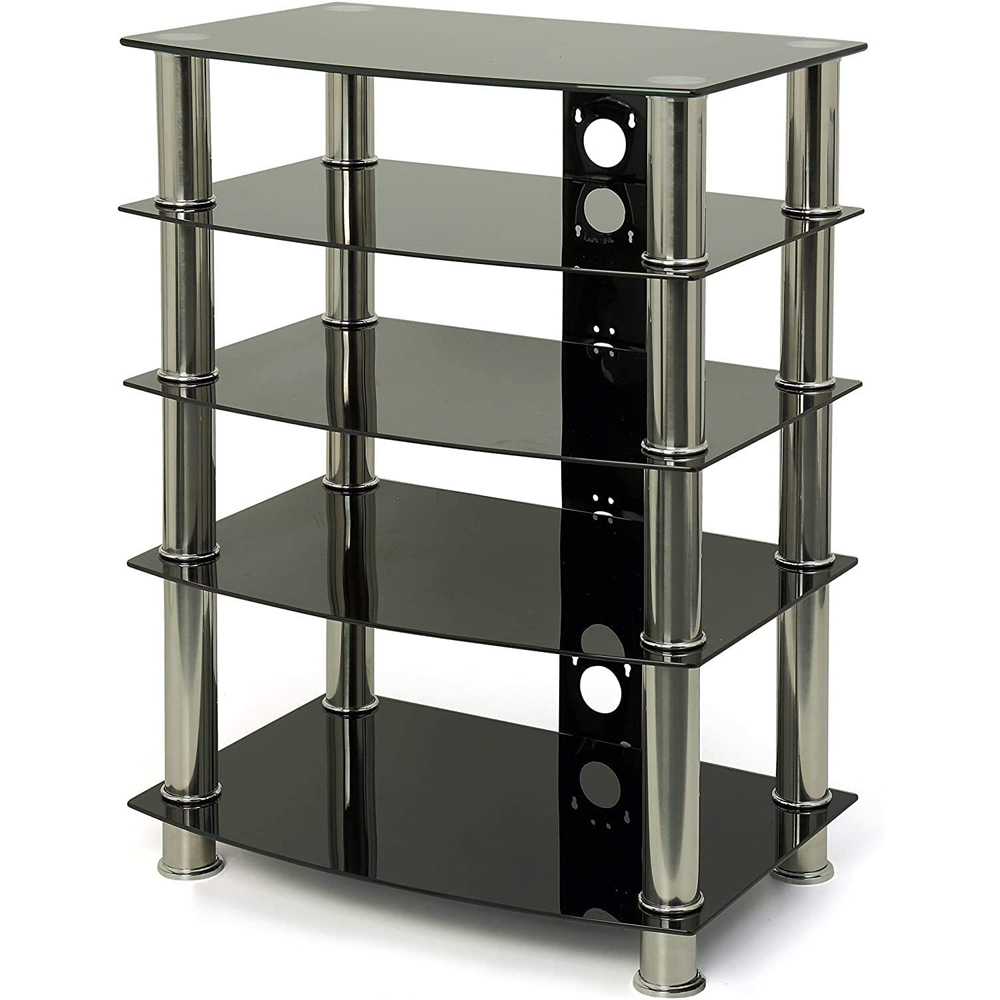 Centurion Supports Galago 5 Shelf Black and Silver Multimedia Unit Image 6