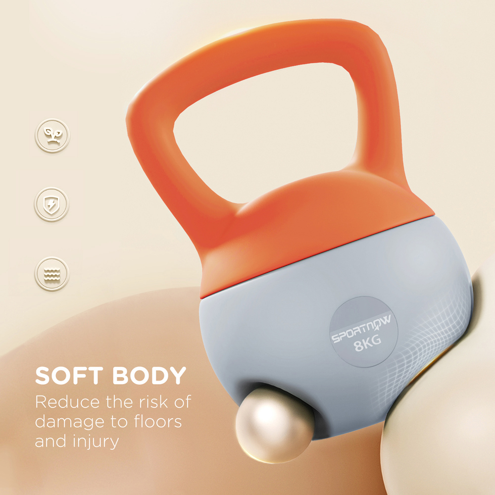 SPORTNOW Orange and Grey Kettlebell 8kg Image 6