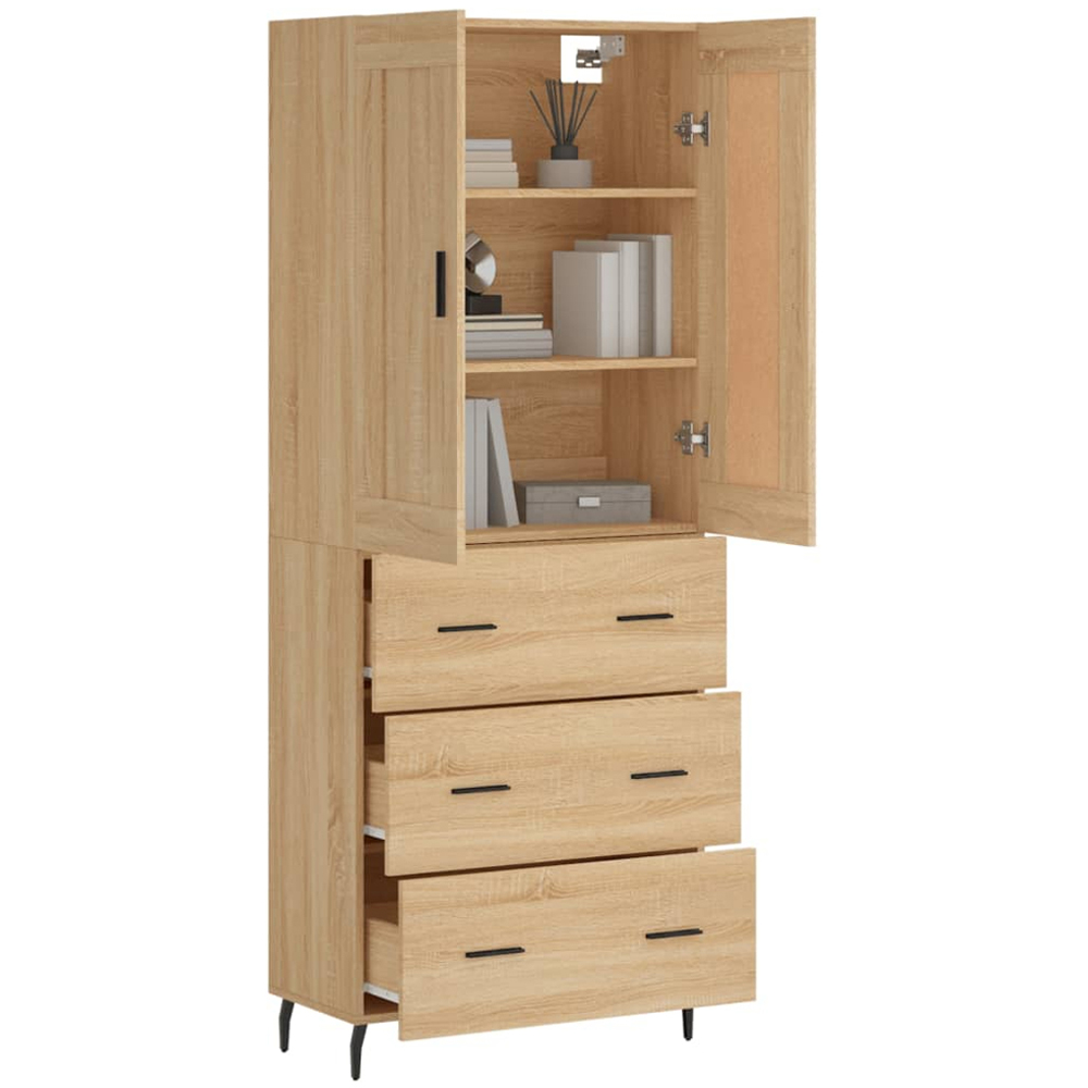 vidaXL 2 Door 3 Drawer Sonoma Oak Highboard Image 3