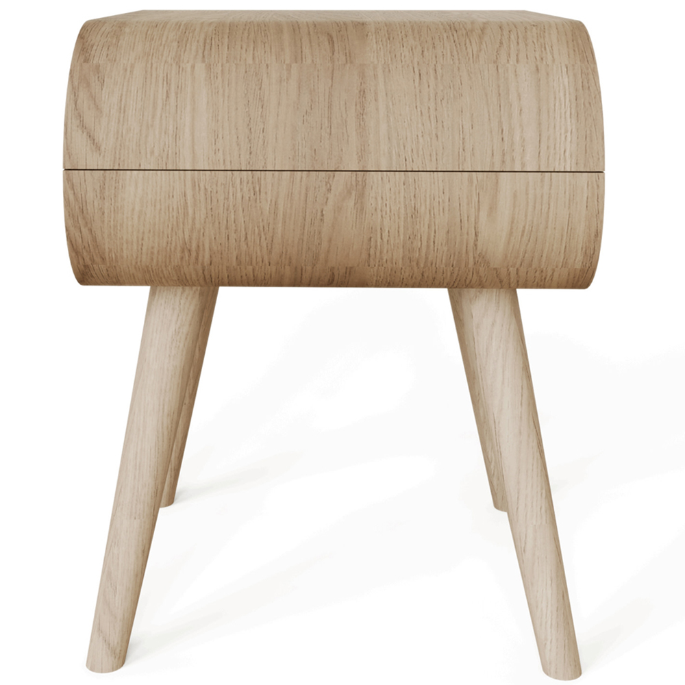 GFW Vionna Single Shelf Natural Oak Curved Side Table Image 4