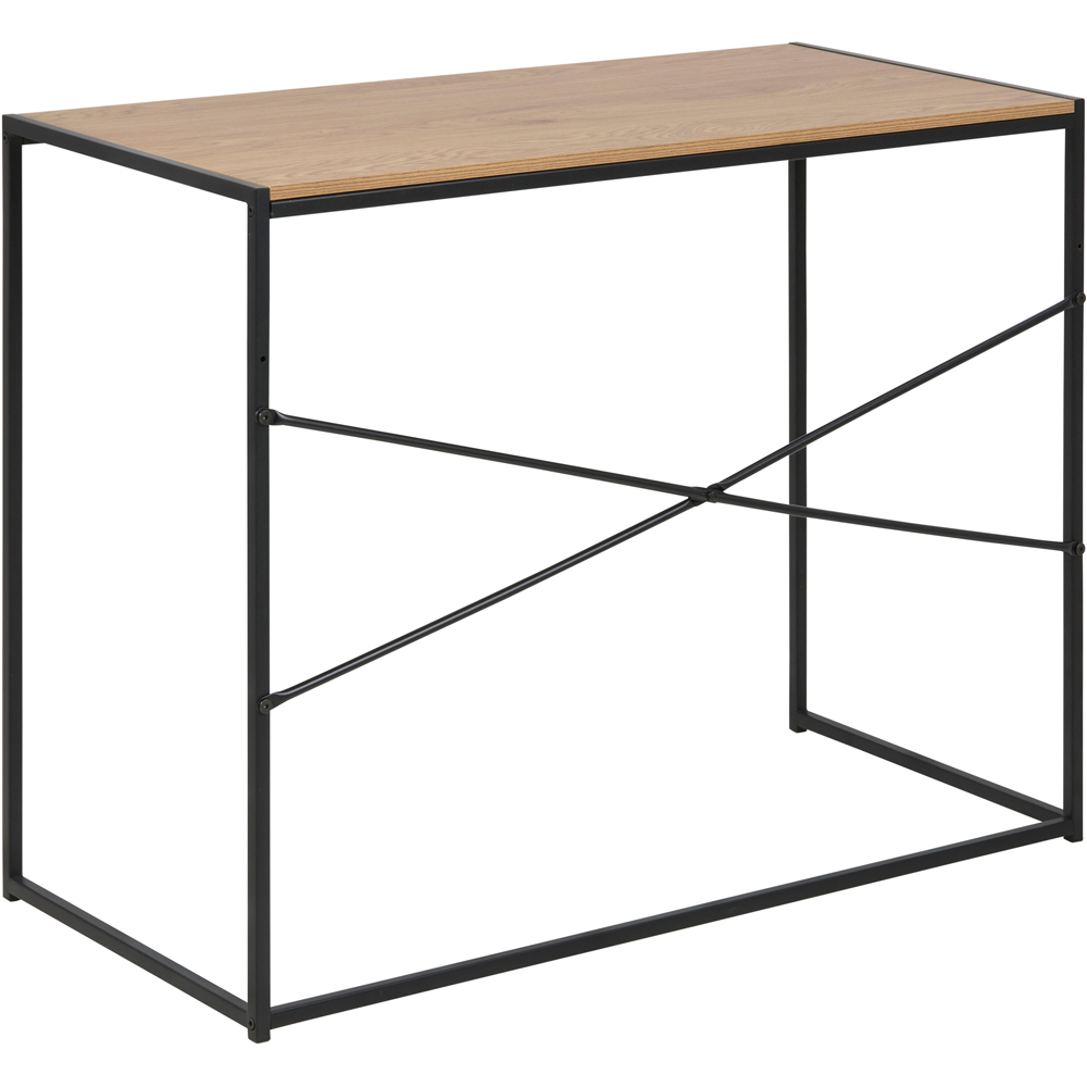 Florence Seaford Office Desk Black and Oak Image 4