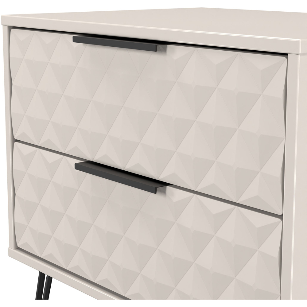 Crowndale Harlequin 2 Drawer Kashmir Matt Side Table Ready Assembled Image 5