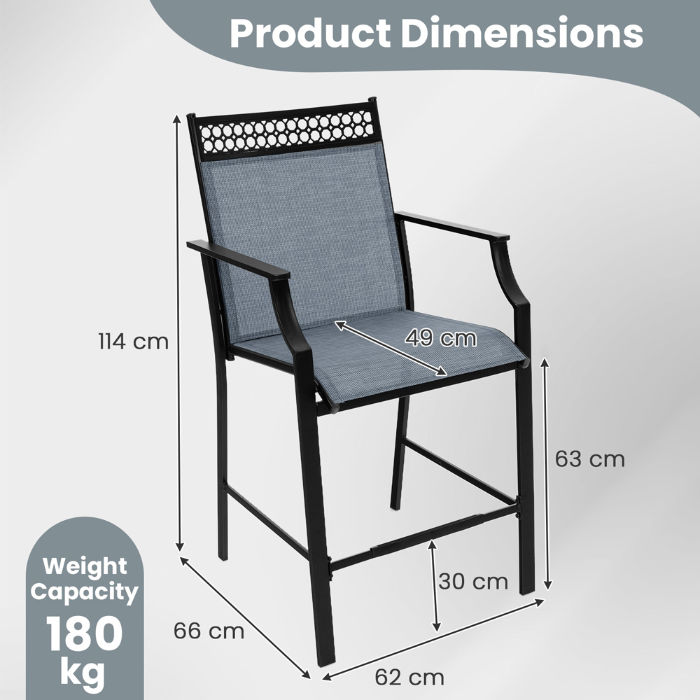 Costway Set of 2 Blue Outdoor Patio Chairs with Footrest Image 9