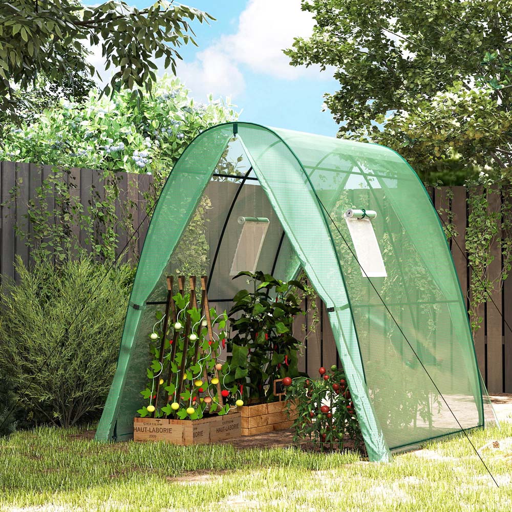 Outsunny 2 Door Green Portable 5.9 x 5.9ft Greenhouse Image 2