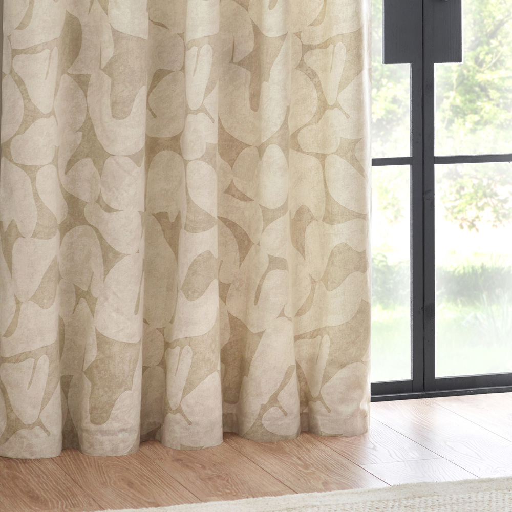 Hoem Brinn Natural Abstract Eyelet Curtains 229 x 183cm Image 3