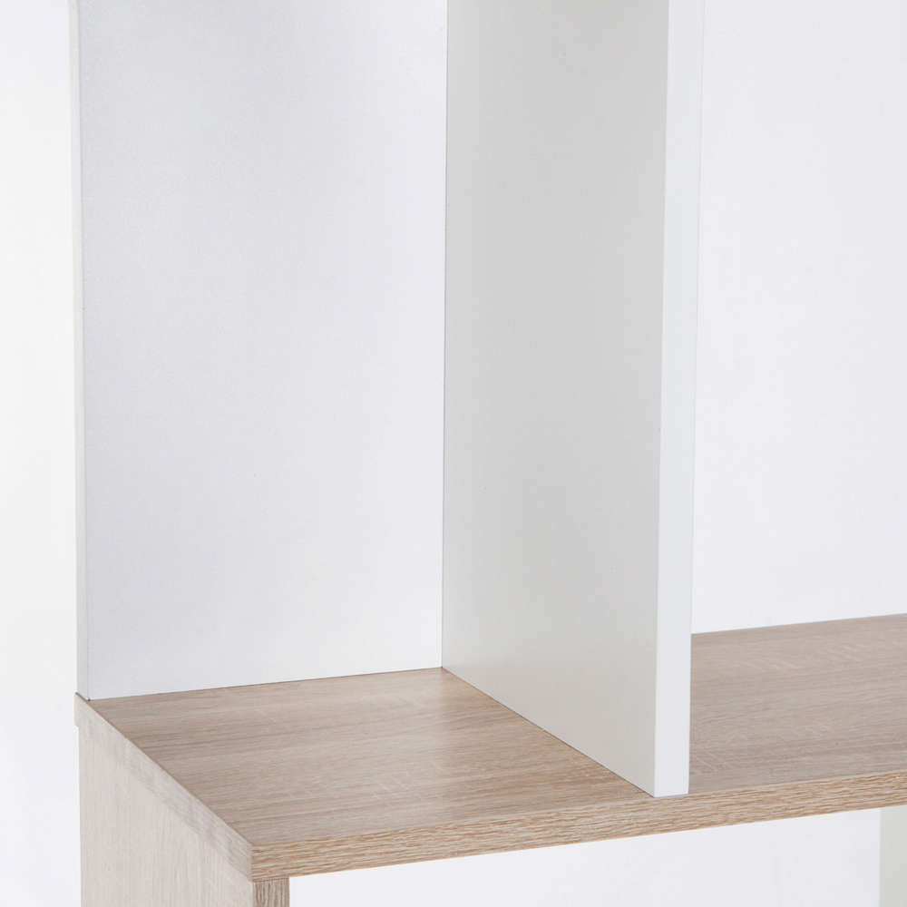 HOMCOM 5 Shelf White S Shape Bookcase Image 3