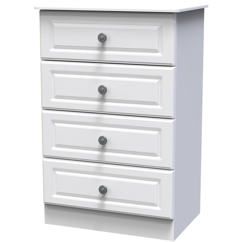 Crowndale Pembroke 4 Drawer Matt White Midi Chest of Drawers Ready Assembled Image 3