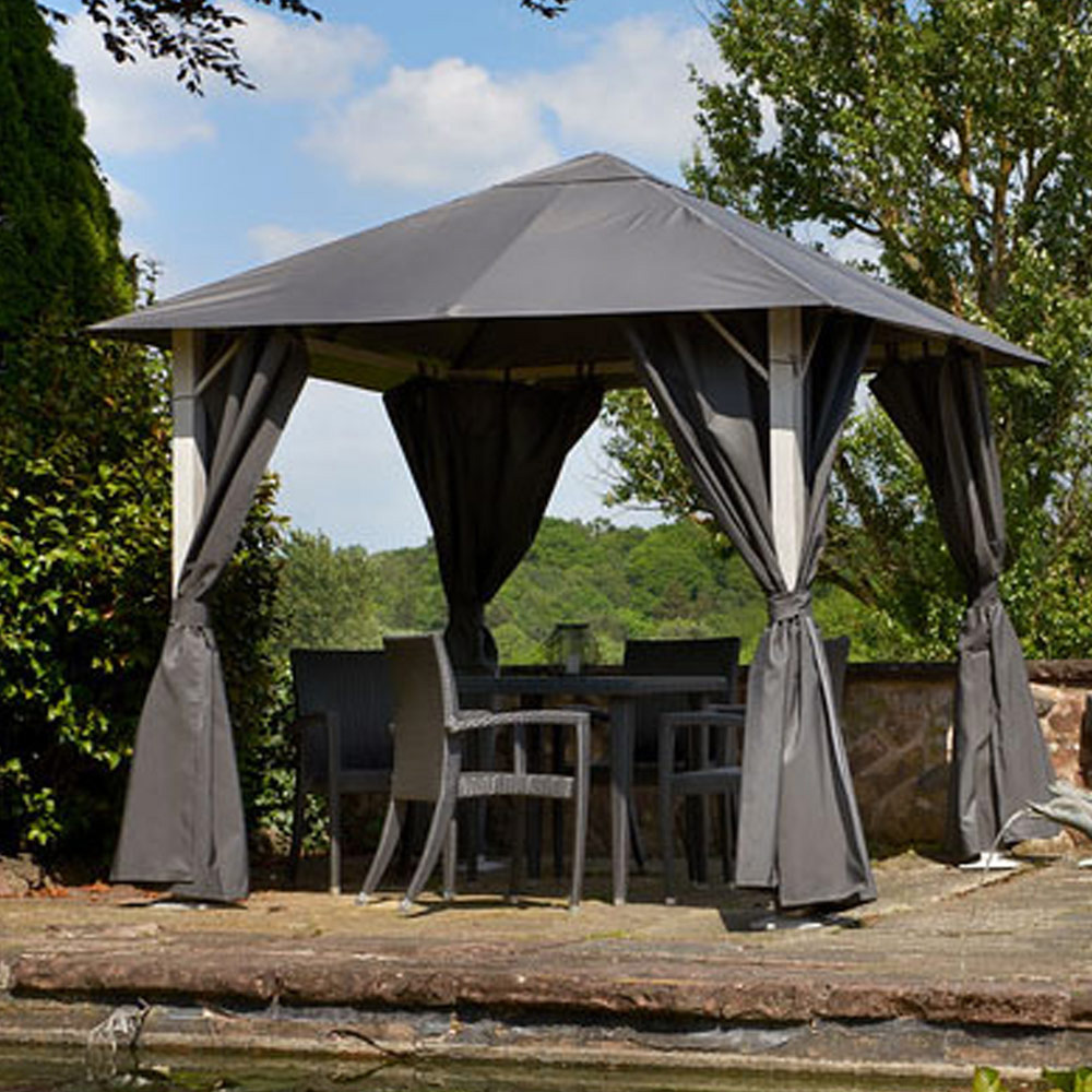 Glendale Vintage 2.5 x 2.5m Grey Garden Gazebo Image 1