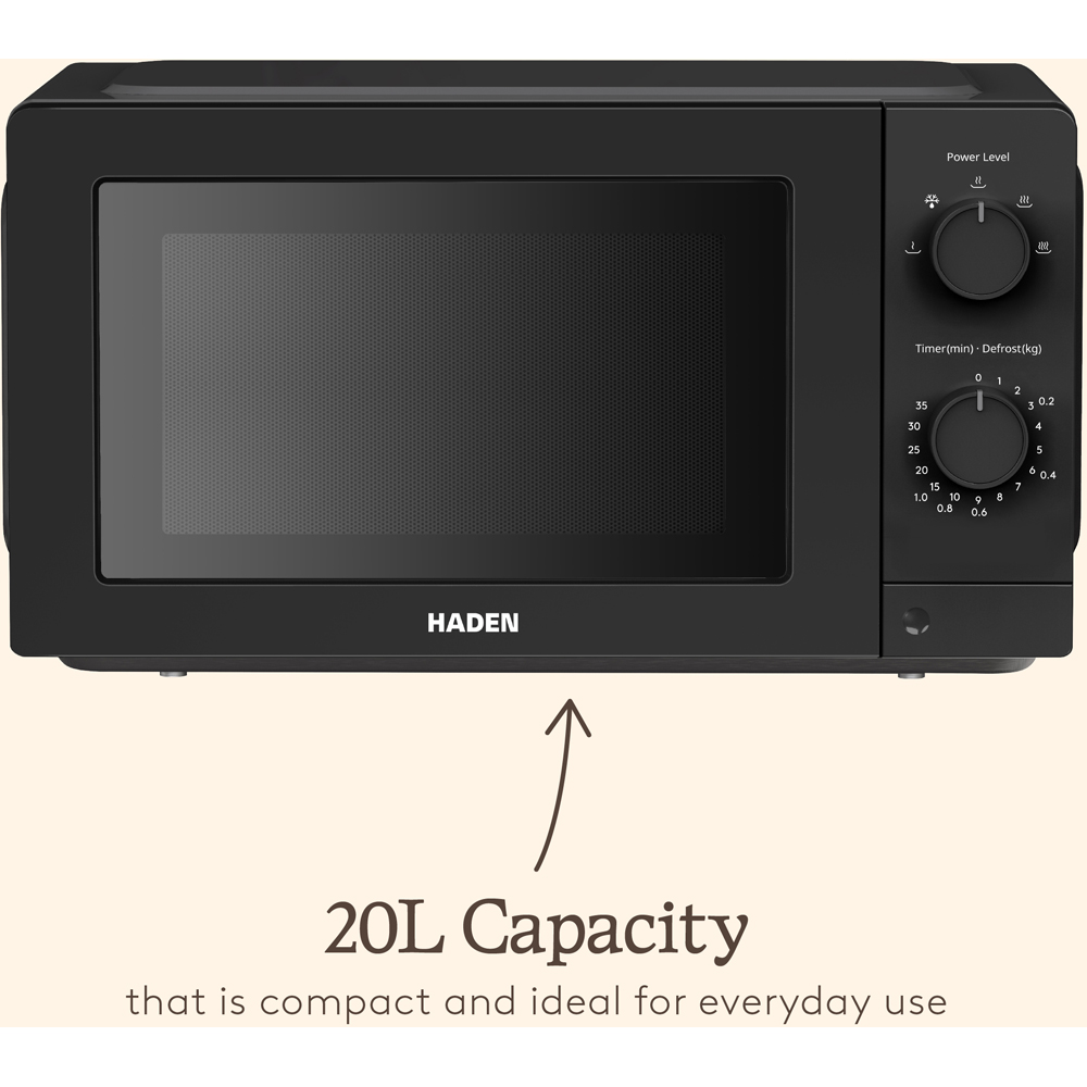 Haden 216175 Black Compact 20L Microwave Image 6