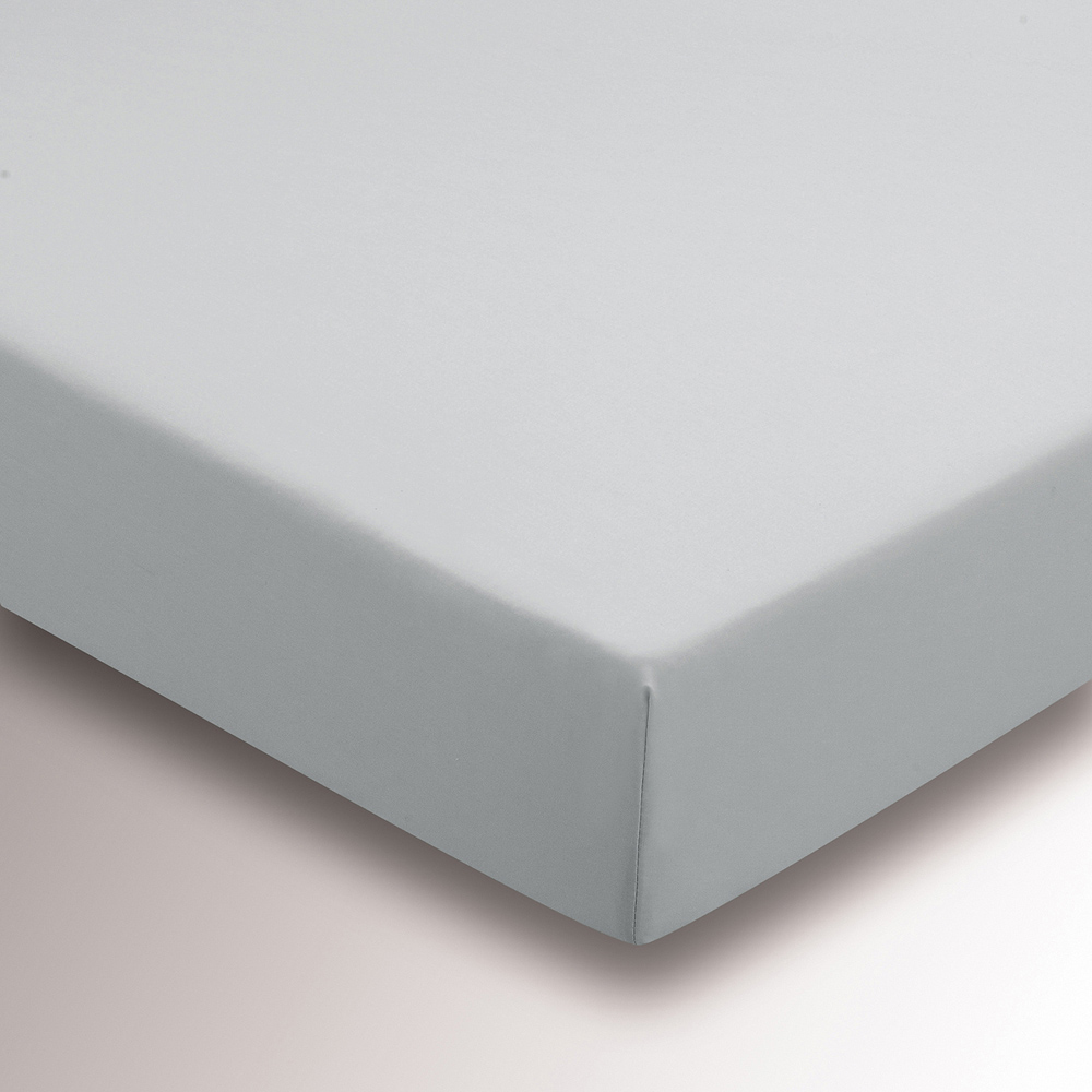 Helena Springfield Super King Size Silver Plain Dye Fitted Bed Sheet Image 2