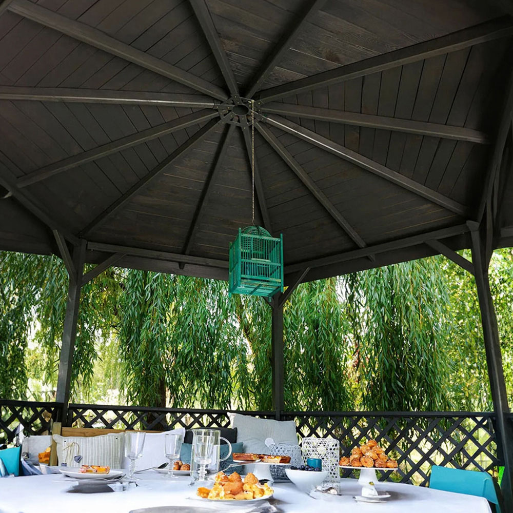 Cerland Lora 10.4 x 8ft Hexagon Wooden Gazebo Image 4