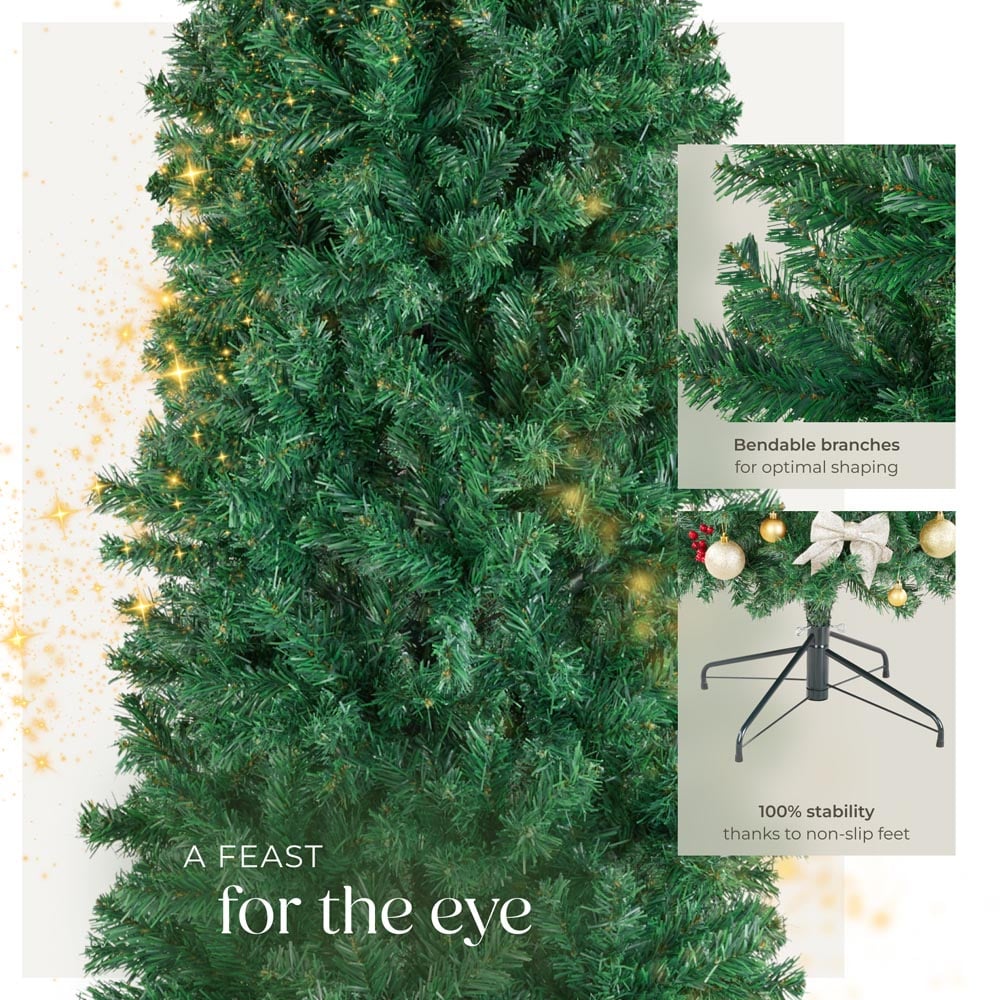 tectake Dense Needle Fir Tree Green Artificial Christmas Tree 6.8ft Image 3