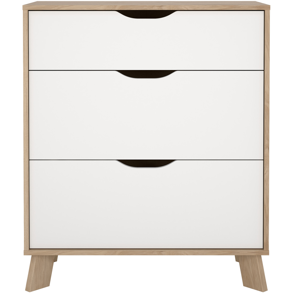 Furniture To Go Ikast 3 Drawer Brown and White Chest of Drawers Image 3