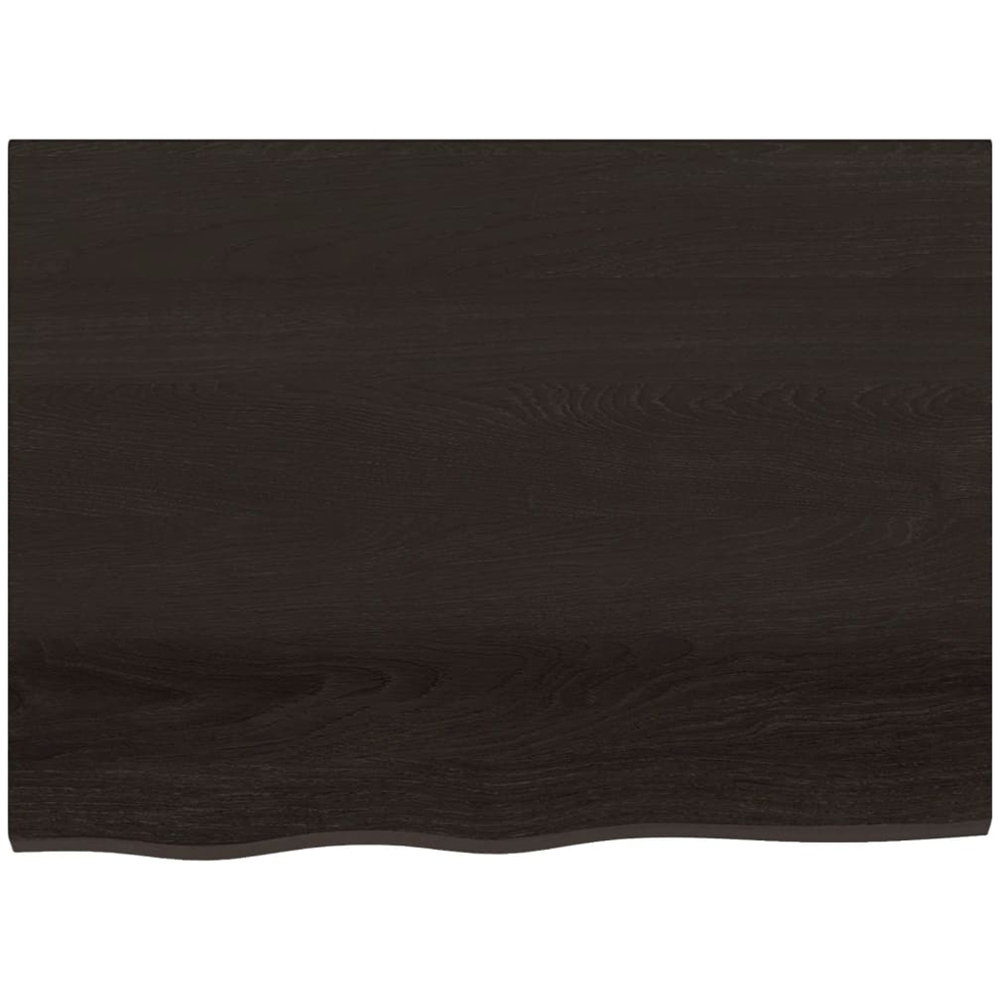 vidaXL 80 x 60 x 2cm Dark Brown Treated Solid Oak Wall Shelf Image 3