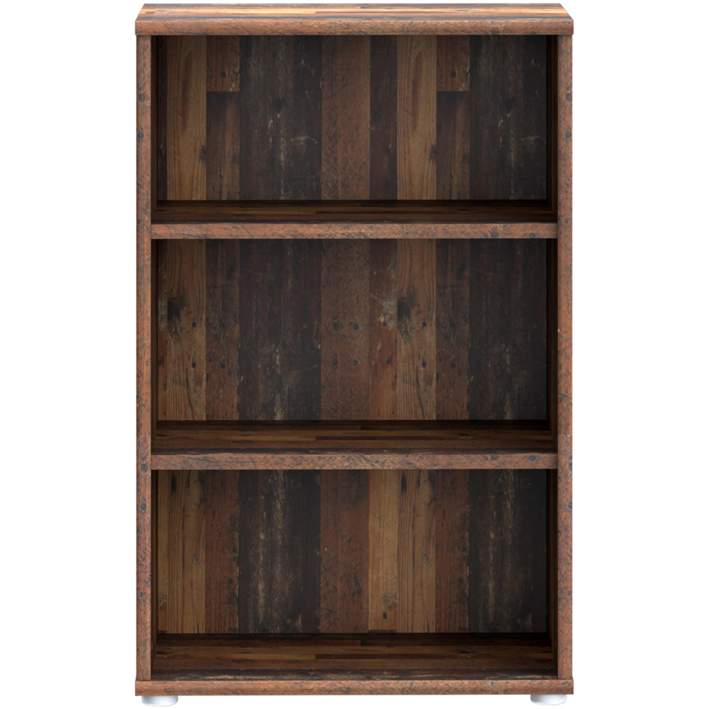 Florence Essential 2 Shelf Vintage Oak Low Narrow Bookcase Image 3