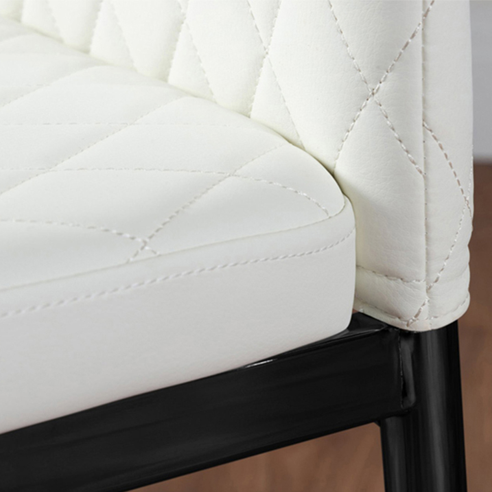 Furniturebox Solo Valera Wood Effect 4 Seater Dining Set Brown and White Image 7