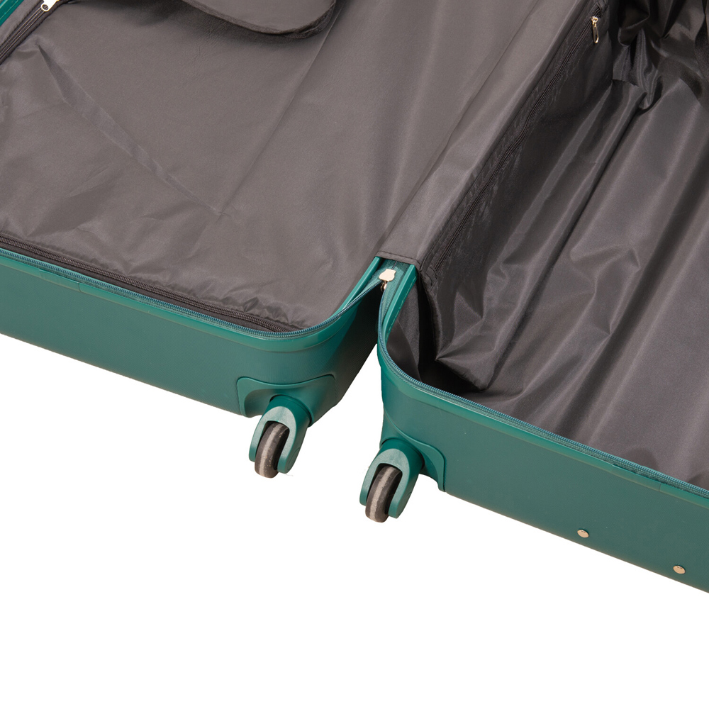 3 Piece Travel Gear Ribbed Hard Shell Luggage Set Forest Green Image 6