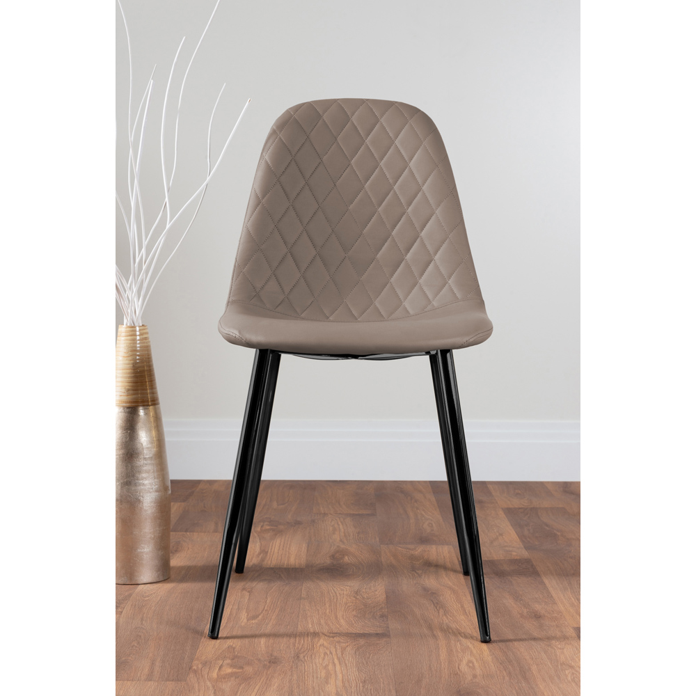 Furniturebox Solara Set of 2 Cappuccino and Black Faux Leather Dining Chair Image 2