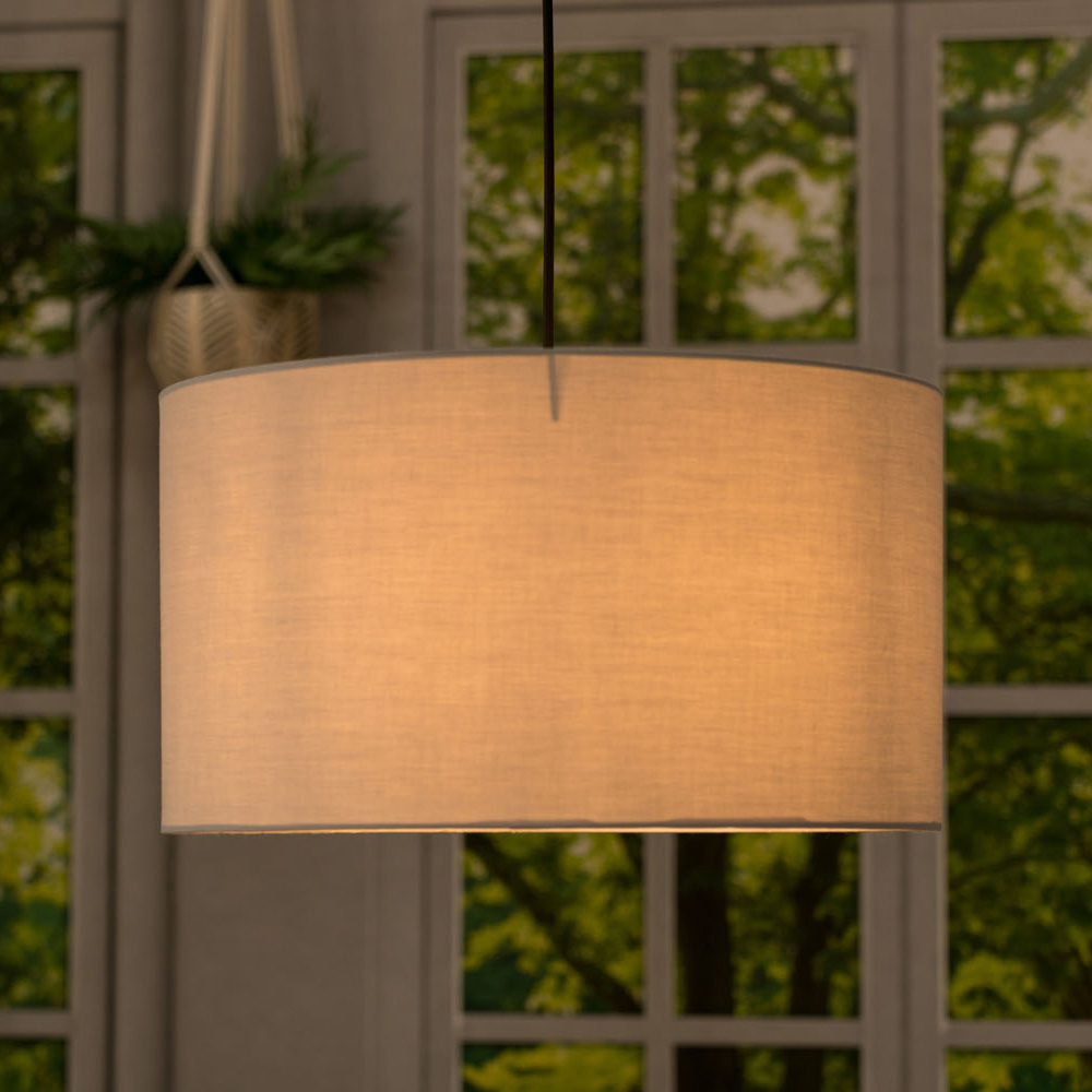 ValueLights Reni Grey Ceiling Drum Lamp Shade Large Image 2